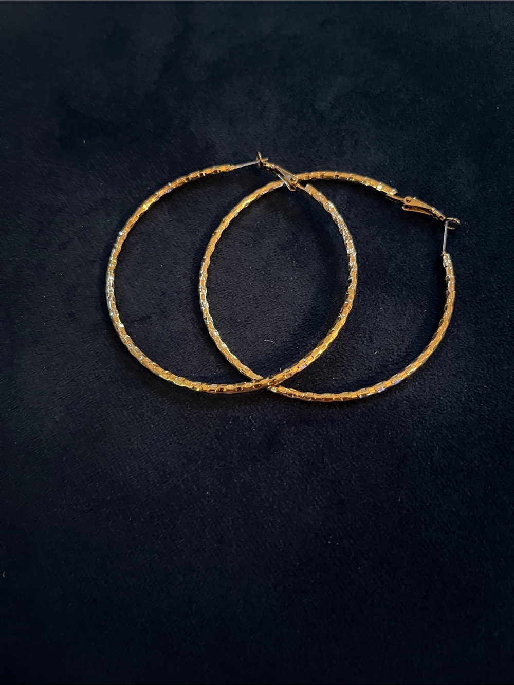 Guess Textured Gold Hoop Earrings for Women